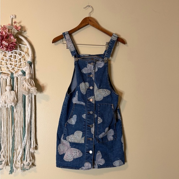 Tinseltown Butterfly Print Denim Dress Blue Size XS - Picture 1 of 5